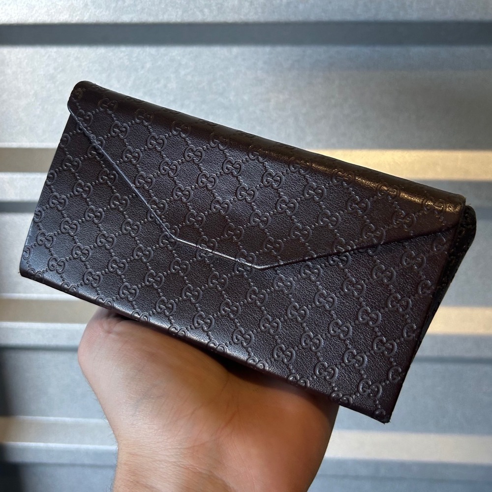 Gucci Sunglasses Case Unisex Brown Guccissima Leather Designer Eyewear Accessory